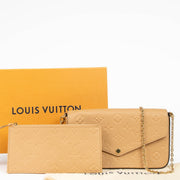 Authentic pre-loved Louis Vuitton Monogram Empreinte Pochette Felicie Crossbody Bag on Labellov.com