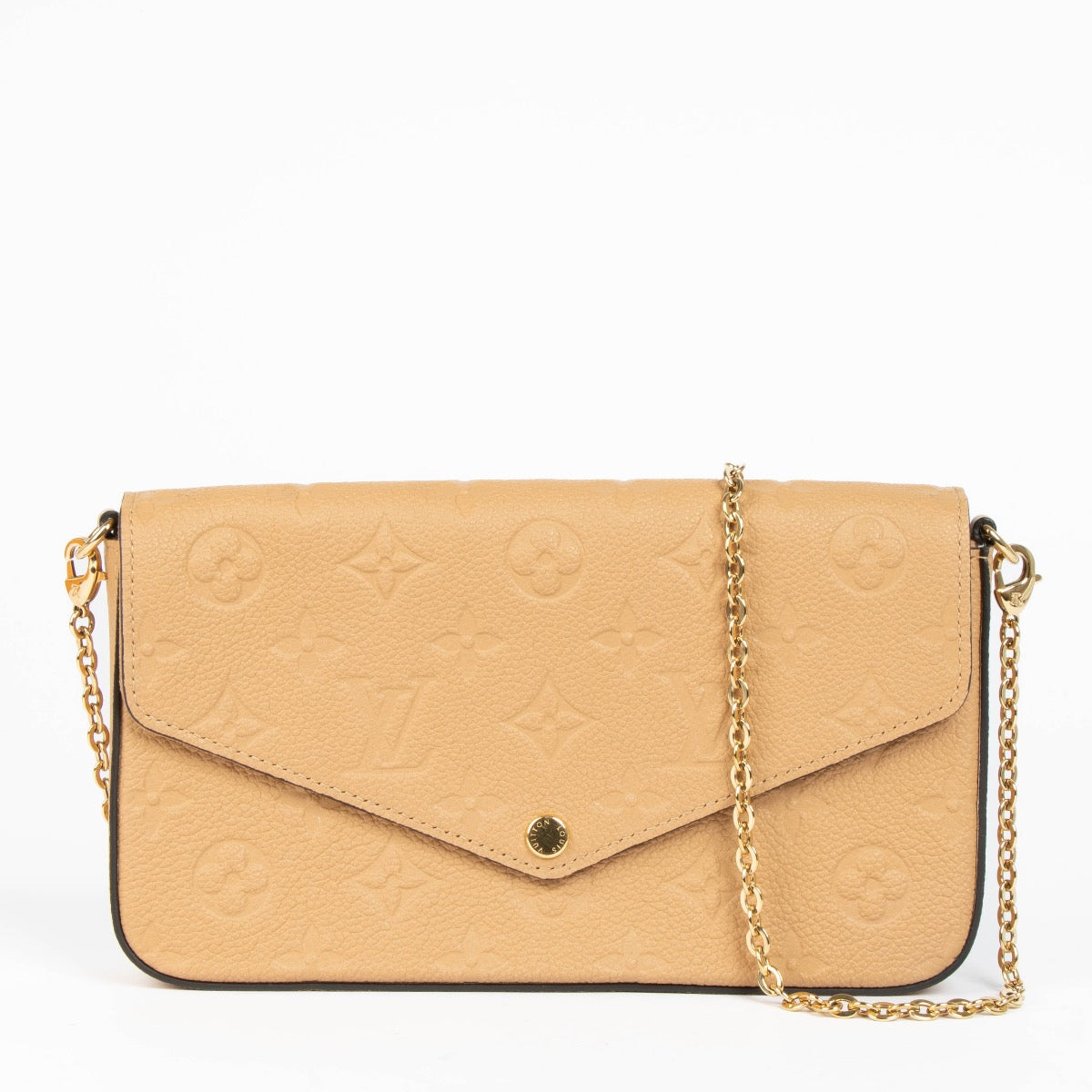 Authentic pre-loved Louis Vuitton Monogram Empreinte Pochette Felicie Crossbody Bag on Labellov.com