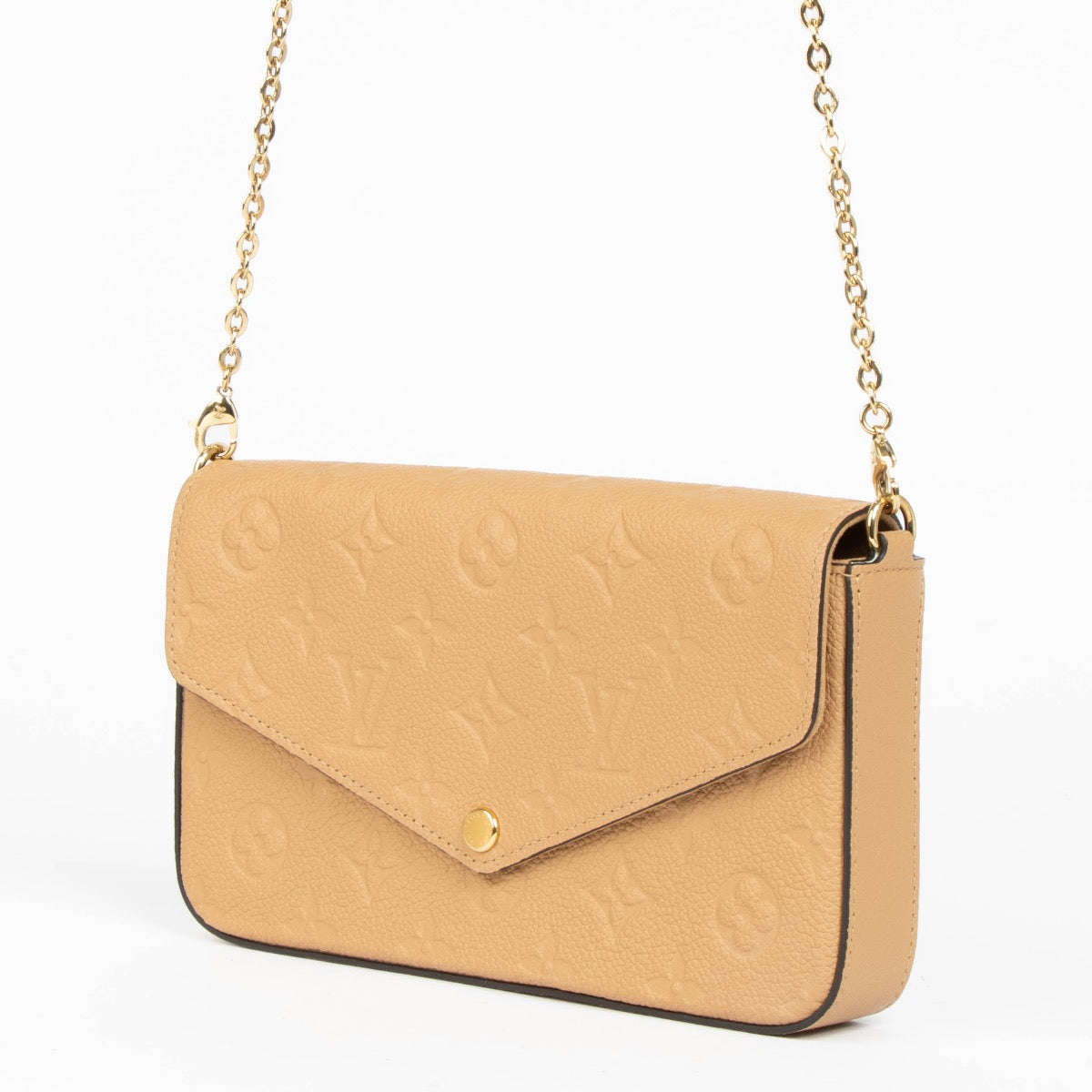 Authentic pre-loved Louis Vuitton Monogram Empreinte Pochette Felicie Crossbody Bag on Labellov.com