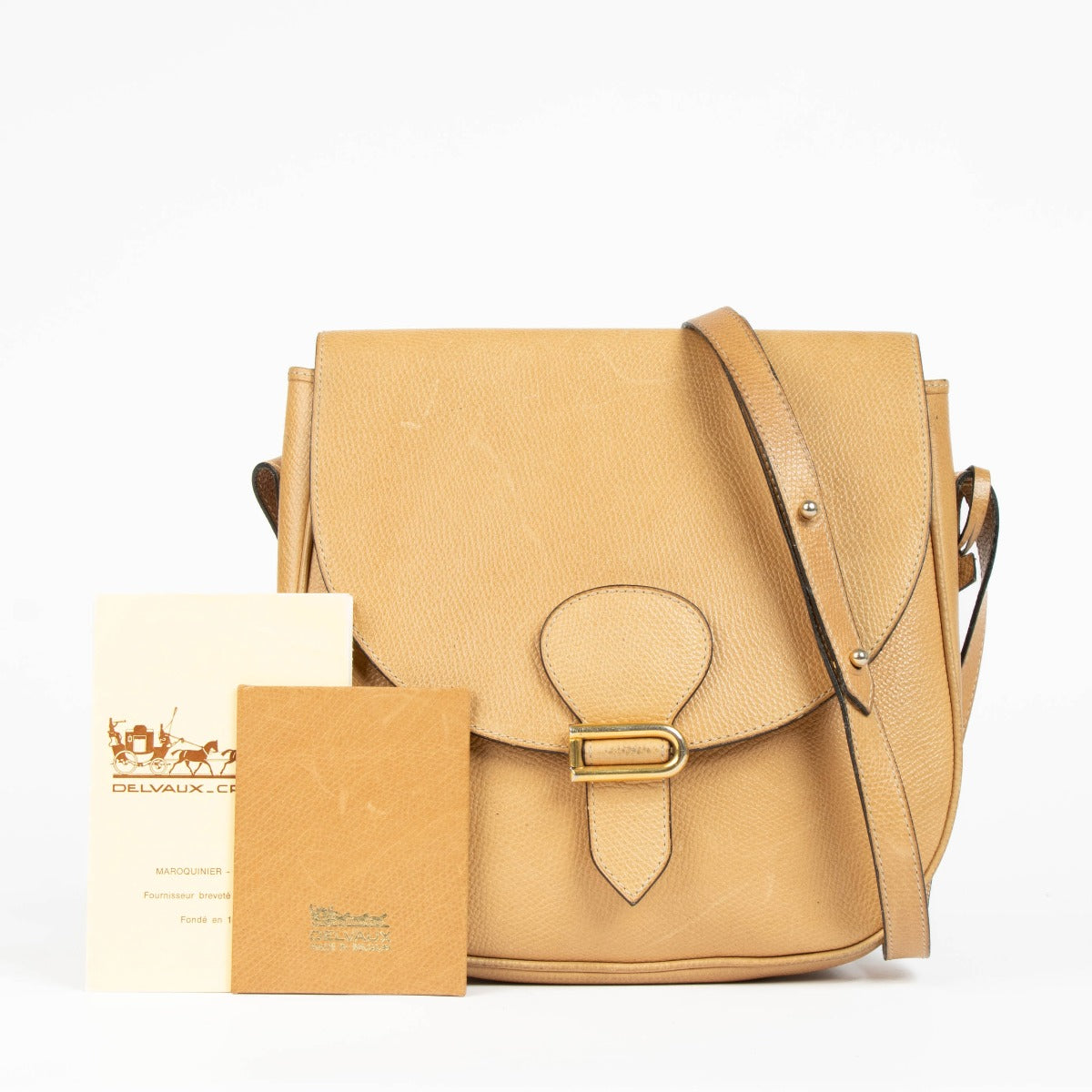 Shop this authentic Delvaux Beige Crossbody Bag pre-loved on Labellov.com