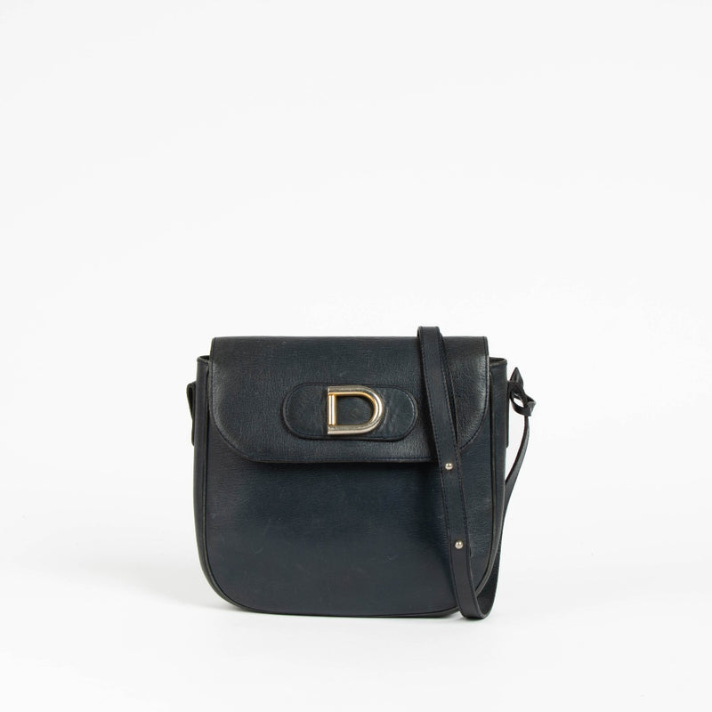 Delvaux Blue Leather Vintage Etrier Crossbody Bag