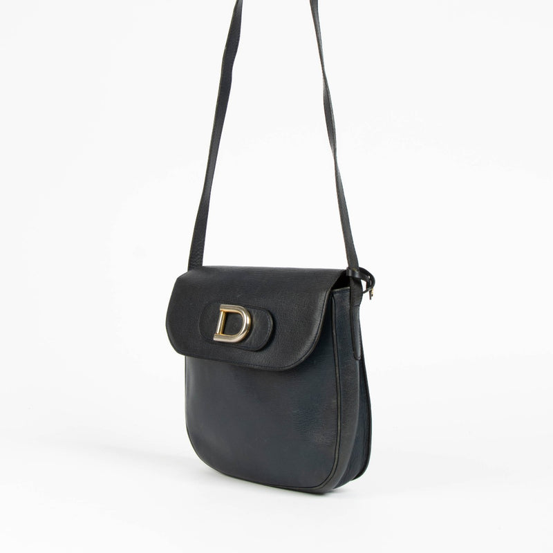 Delvaux Blue Leather Vintage Etrier Crossbody Bag