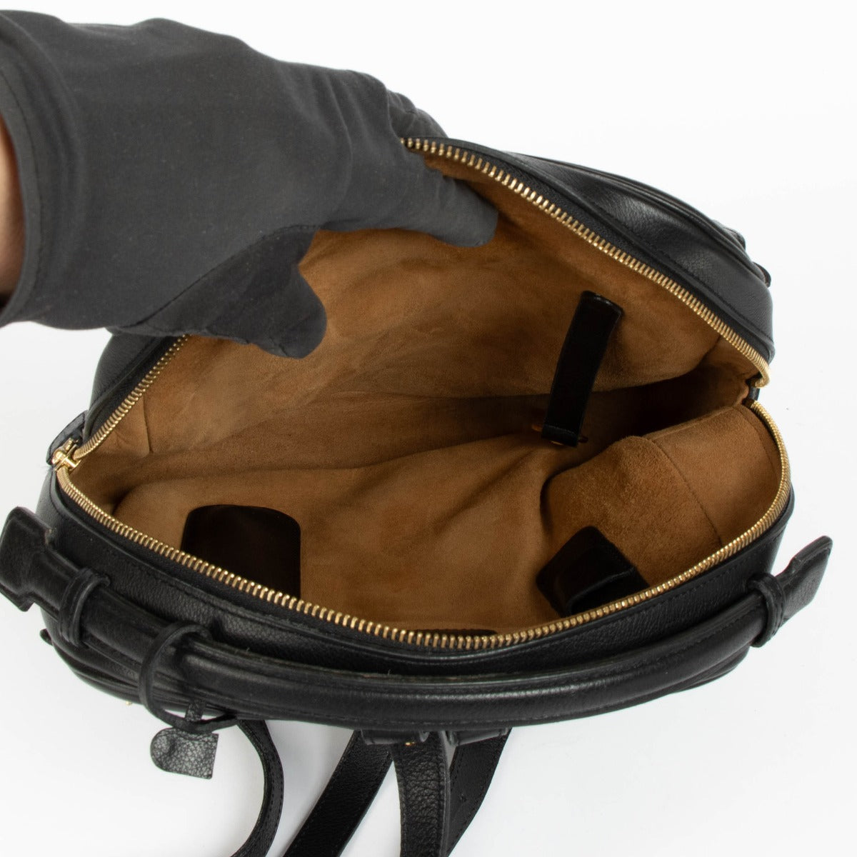 Shop this authentic Delvaux Black Canter Onde Backpack pre-loved on Labellov.com
