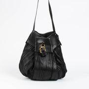 Authentic pre-loved Delvaux Black Toile De Cuir Faust Shoulder Bag on Labellov.com