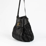 Authentic pre-loved Delvaux Black Toile De Cuir Faust Shoulder Bag on Labellov.com