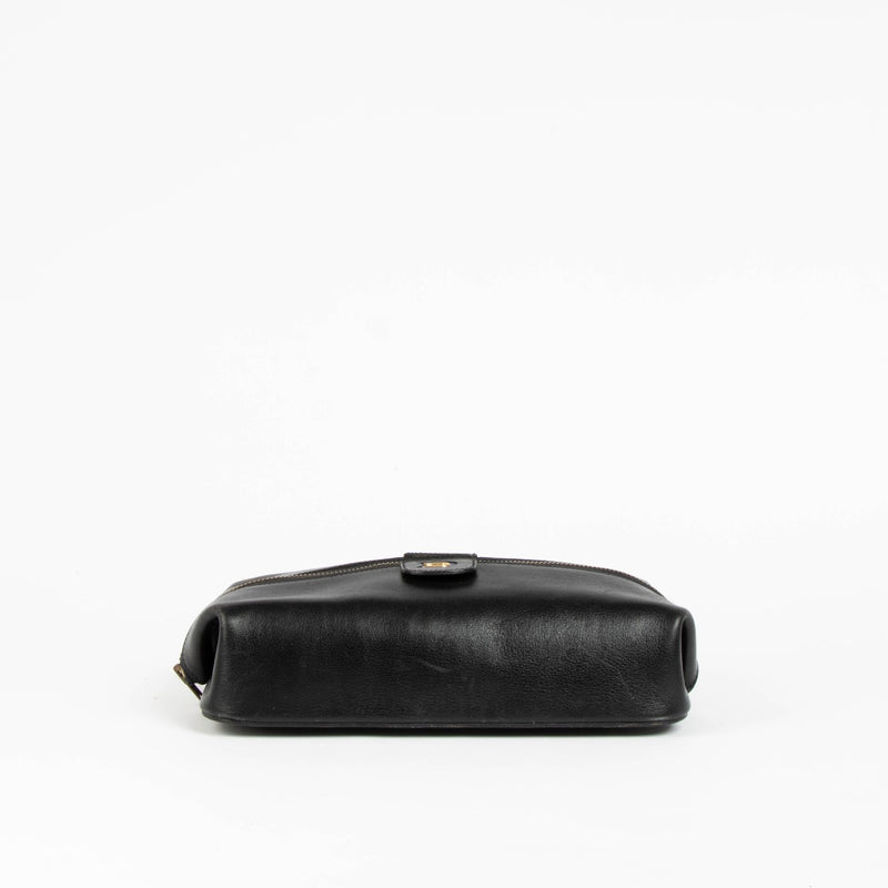 Authentic pre-loved Delvaux Black Toiletry Pouch Clutch on Labellov.com
