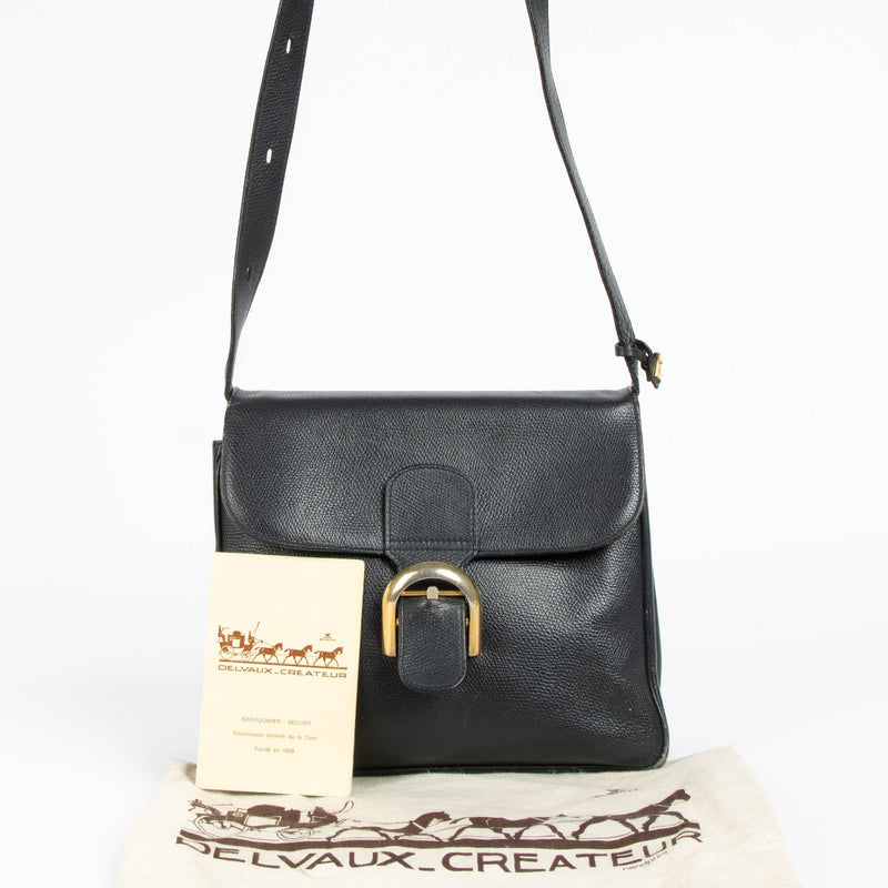 Sac bandoulière Delvaux en cuir bleu Festival
