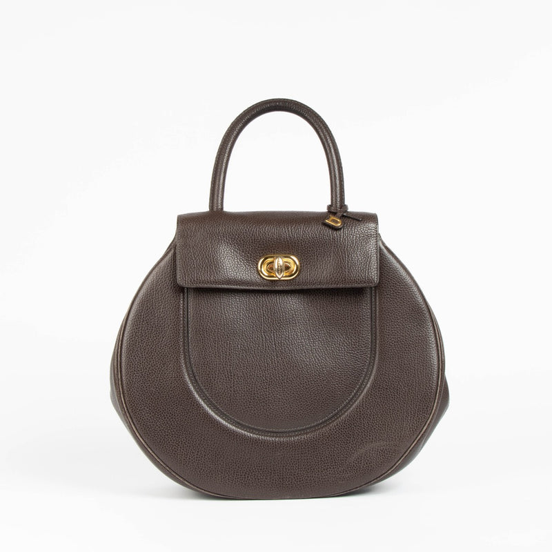Authentic pre-loved Delvaux Brown Gallop Extase Top Handle Bag on Labellov.com