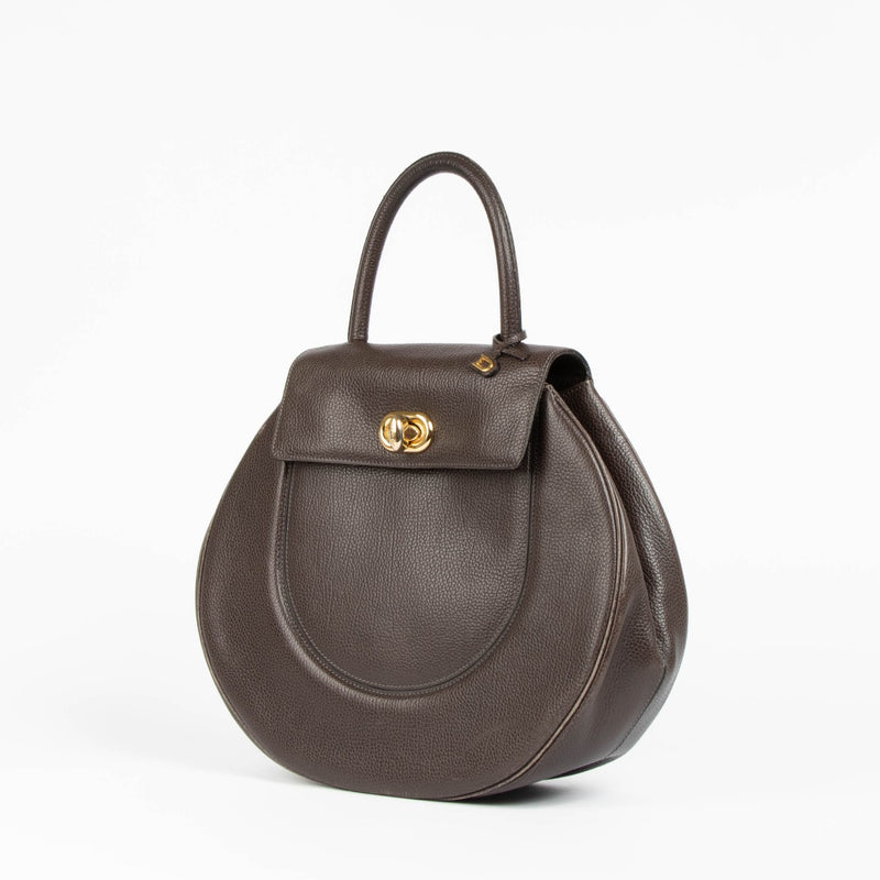 Authentic pre-loved Delvaux Brown Gallop Extase Top Handle Bag on Labellov.com