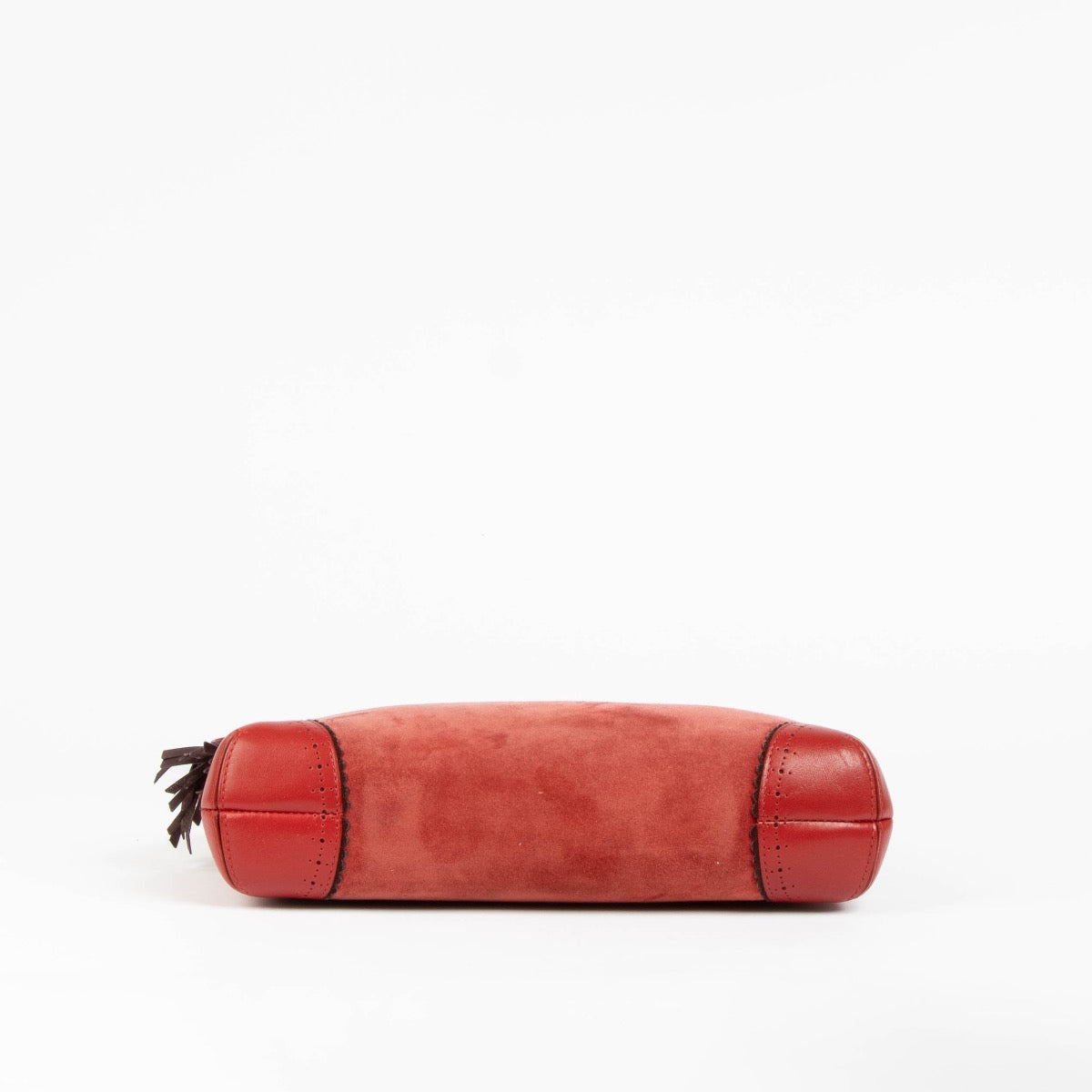 Authentic pre-loved Delvaux Red Baiser Suede Crossbody Bag on Labellov.com
