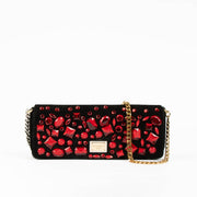 Shop this 100% authentic Dolce & Gabbana Black Suede Crystal Clutch with Matching Belt at Labellov.com