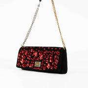 Shop this 100% authentic Dolce & Gabbana Black Suede Crystal Clutch with Matching Belt at Labellov.com