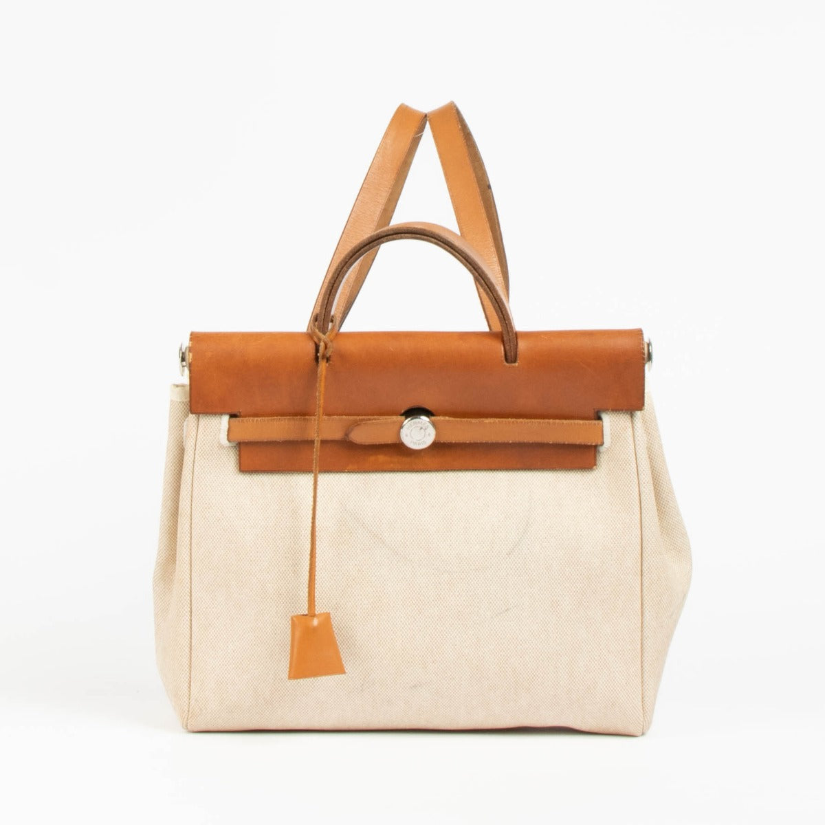 Sac à dos Hermès Vintage Herbag 28 en toile et cuir