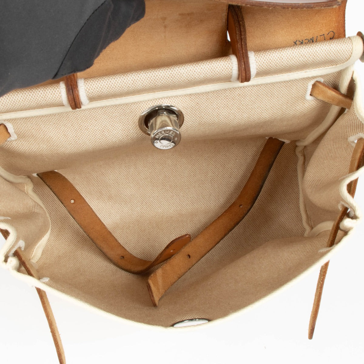 Sac à dos Hermès Vintage Herbag 28 en toile et cuir
