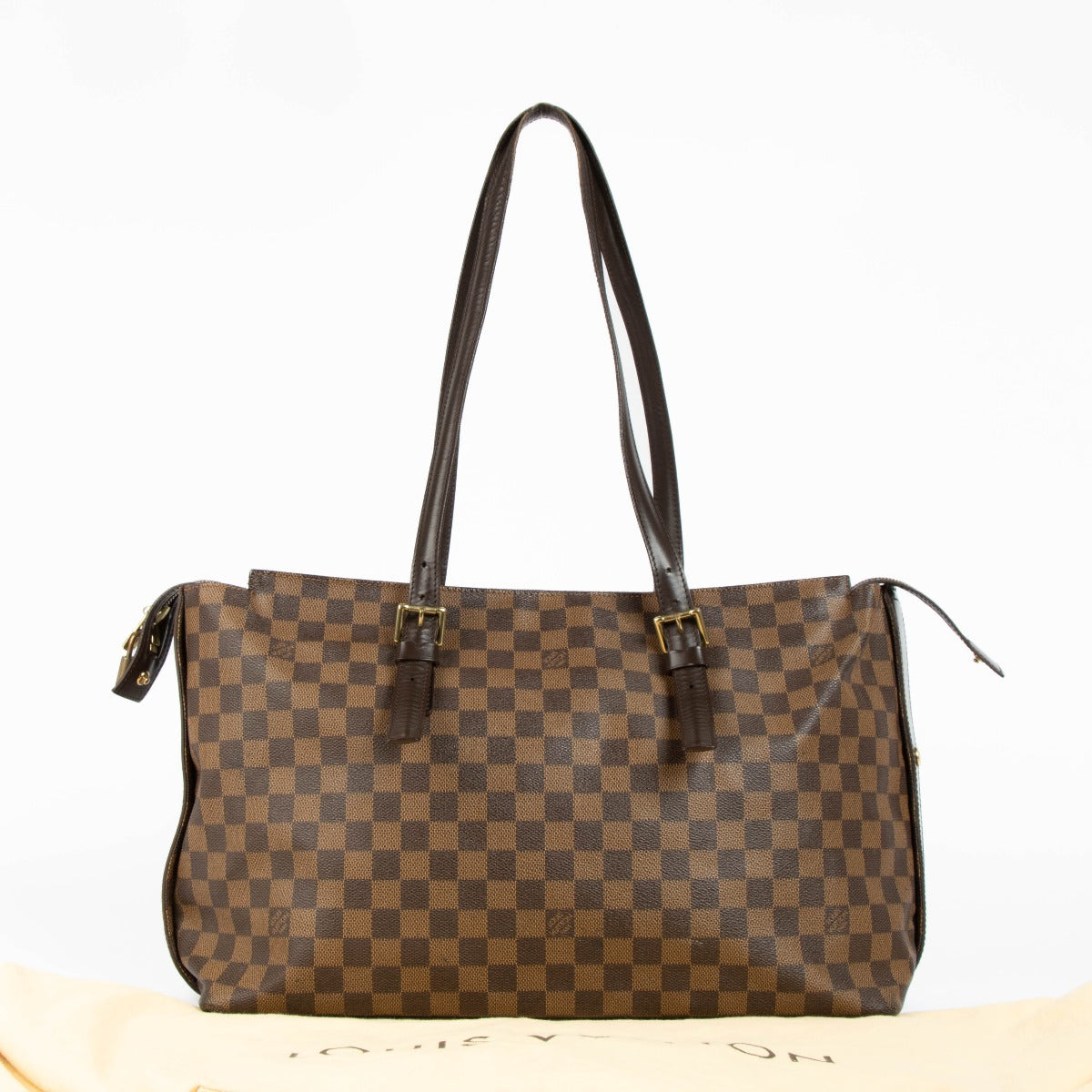 Shop this 100% authentic Louis Vuitton Damier Ebene Chelsea Tote Bag at Labellov.com