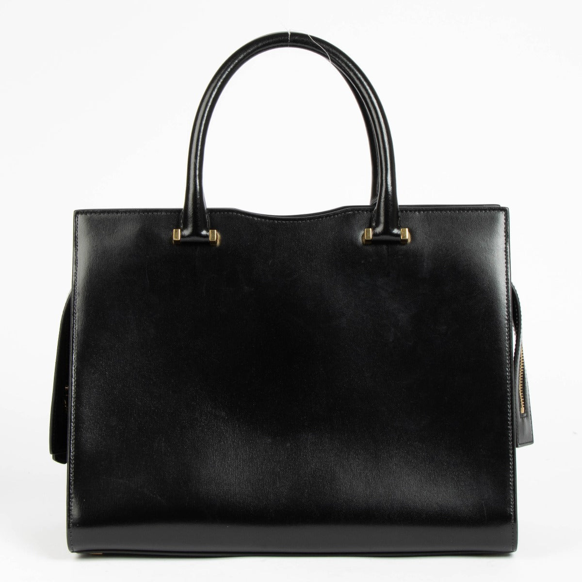 Authentic pre-loved Saint Laurent Black Box Leather Uptown Medium Bag on Labellov.com