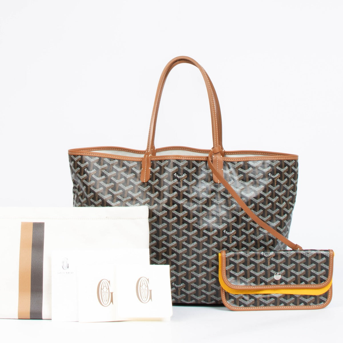 Shop this authentic Goyard Black/Tan Louis MM Bag pre-loved on Labellov.com