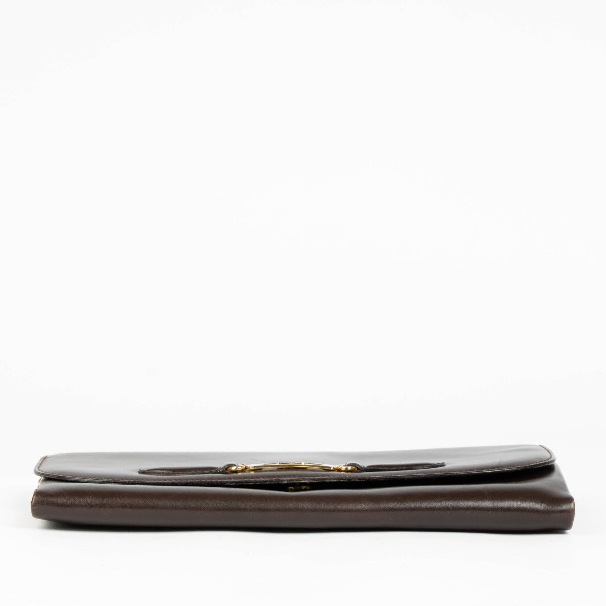 Authentic pre-loved Celine Brown Box Calfskin Carriage Chain Clutch on Labellov.com