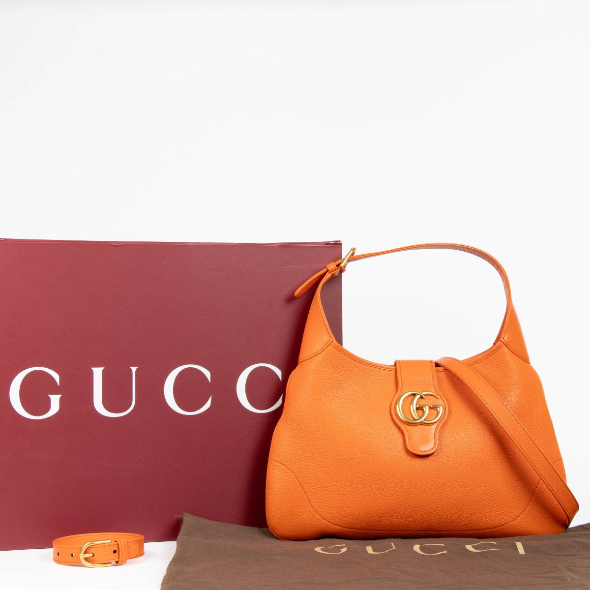 Gucci Orange Leather Aphrodite Medium Bag – Labellov