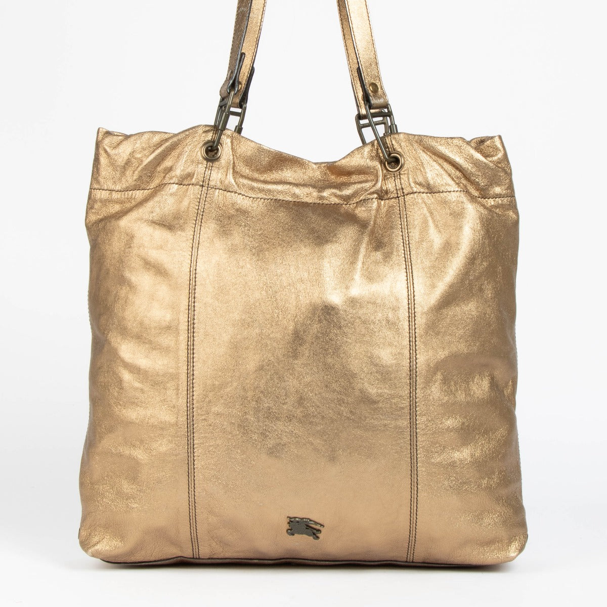 Burberry metallic goudkleurige lederen Elmgate handtas