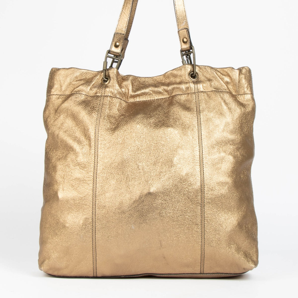Burberry metallic goudkleurige lederen Elmgate handtas