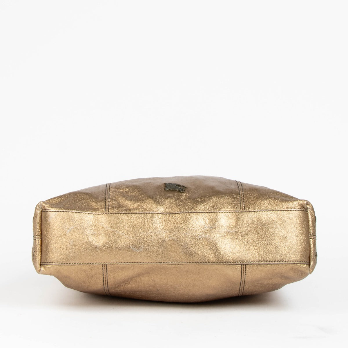Burberry metallic goudkleurige lederen Elmgate handtas