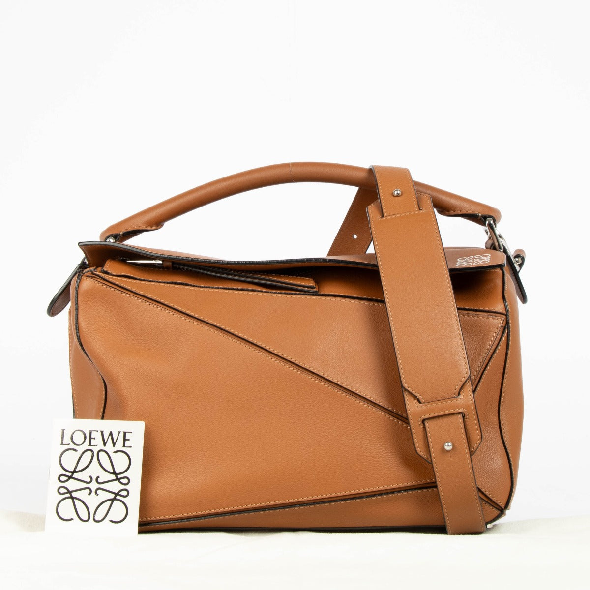 Loewe Camel Kalfsleer Medium Puzzle Tas