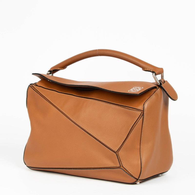 Loewe Camel Kalfsleer Medium Puzzle Tas