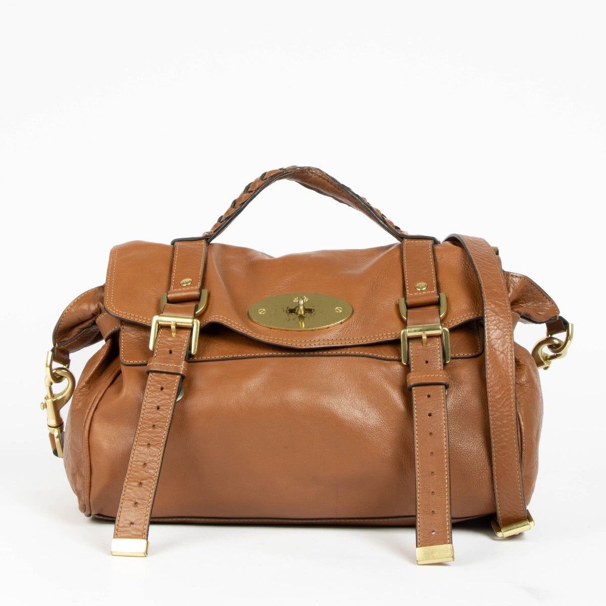 Mulberry Oak Soft Buffalo Leer Alexa Satchel Tas