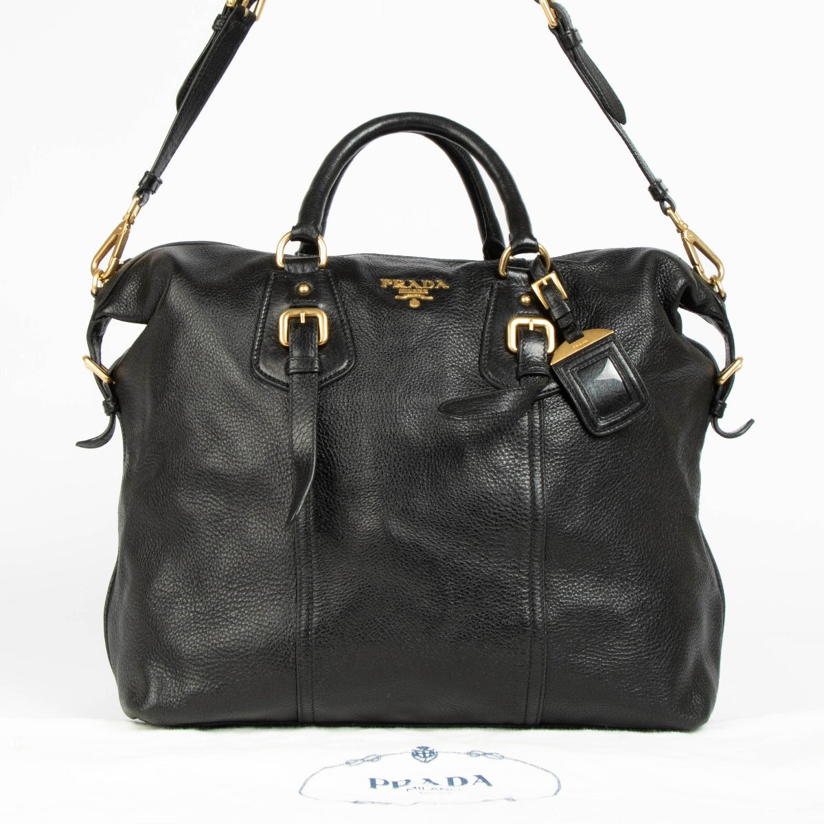 Prada Zwart Hertenleer Draagtas