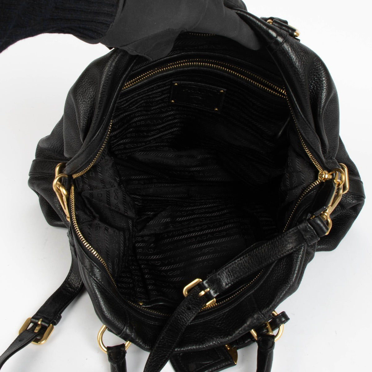 Prada Zwart Hertenleer Draagtas
