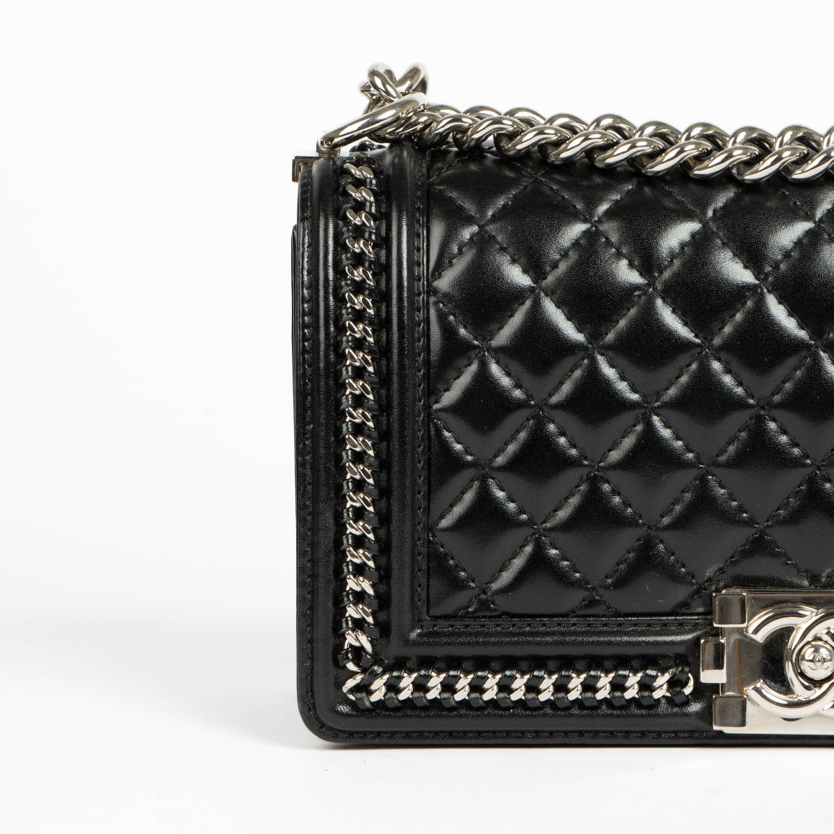 Shop this 100% authentic Chanel Black Chain Around Medium Boy Chanel Bag at Labellov.com
