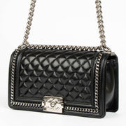 Shop this 100% authentic Chanel Black Chain Around Medium Boy Chanel Bag at Labellov.com
