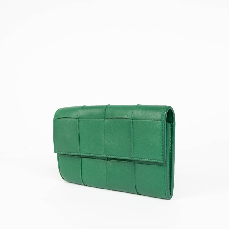 Bottega Veneta Racing Green Maxi Intrecciato Large Wallet
