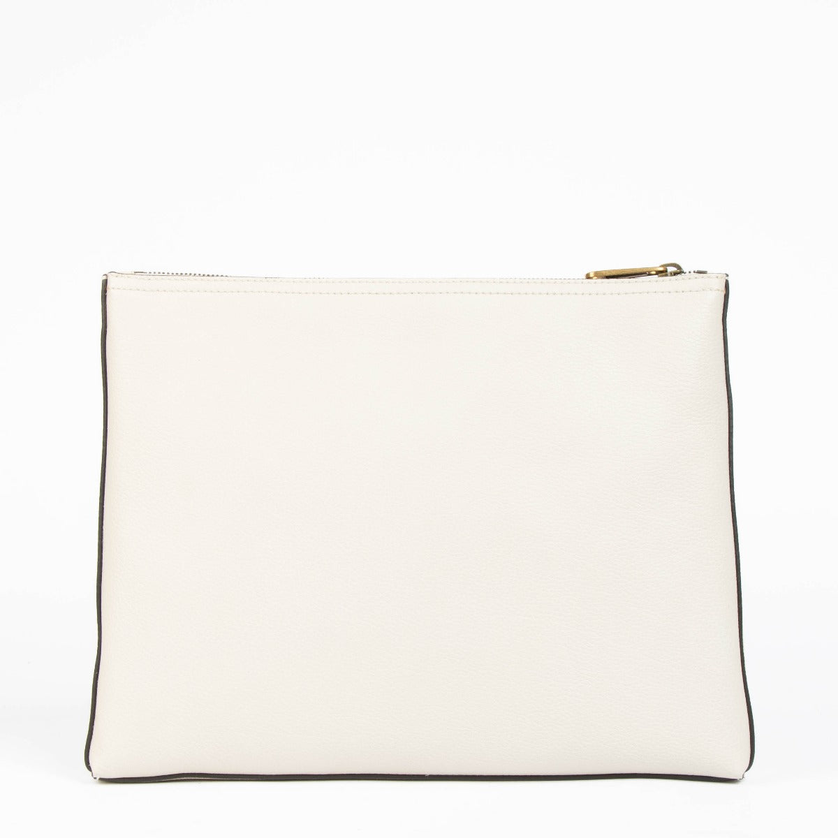 Authentic pre-loved Gucci Beige Leather Logo Zip Pouch on Labellov.com