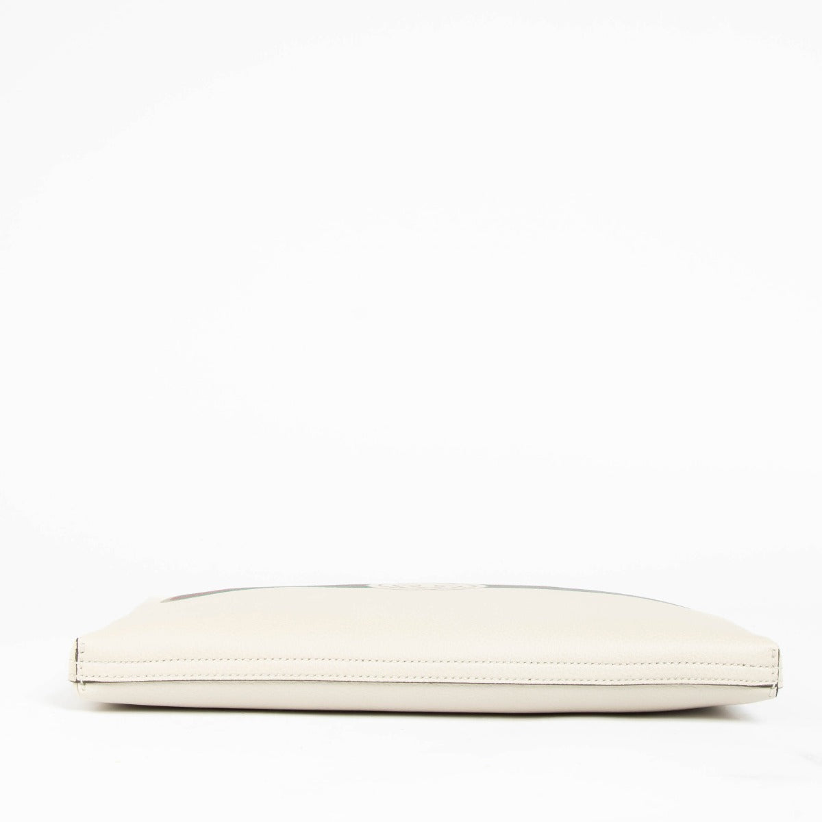 Authentic pre-loved Gucci Beige Leather Logo Zip Pouch on Labellov.com