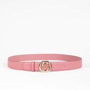 Shop this 100% authentic Gucci Pink Leather Interlocking G Belt at Labellov.com
