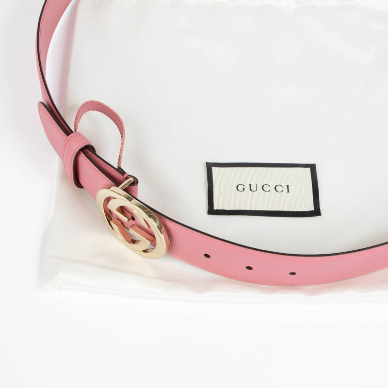 Shop this 100% authentic Gucci Pink Leather Interlocking G Belt at Labellov.com