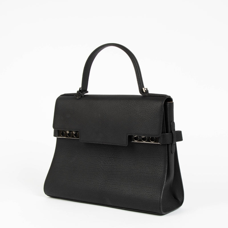 Shop this 100% authentic Delvaux Black Crispy Calf Tempête GM Top Handle Bag at Labellov.com