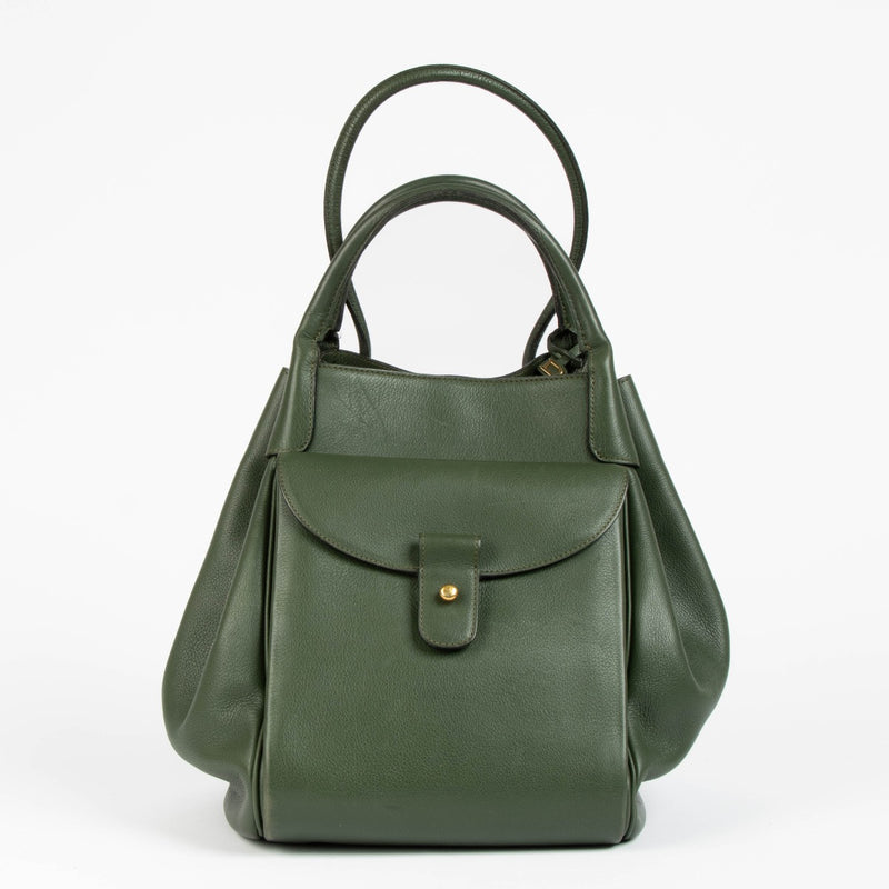 Authentic pre-loved Delvaux Green Liane Canter Equivoque Top Handle Bag on Labellov.com