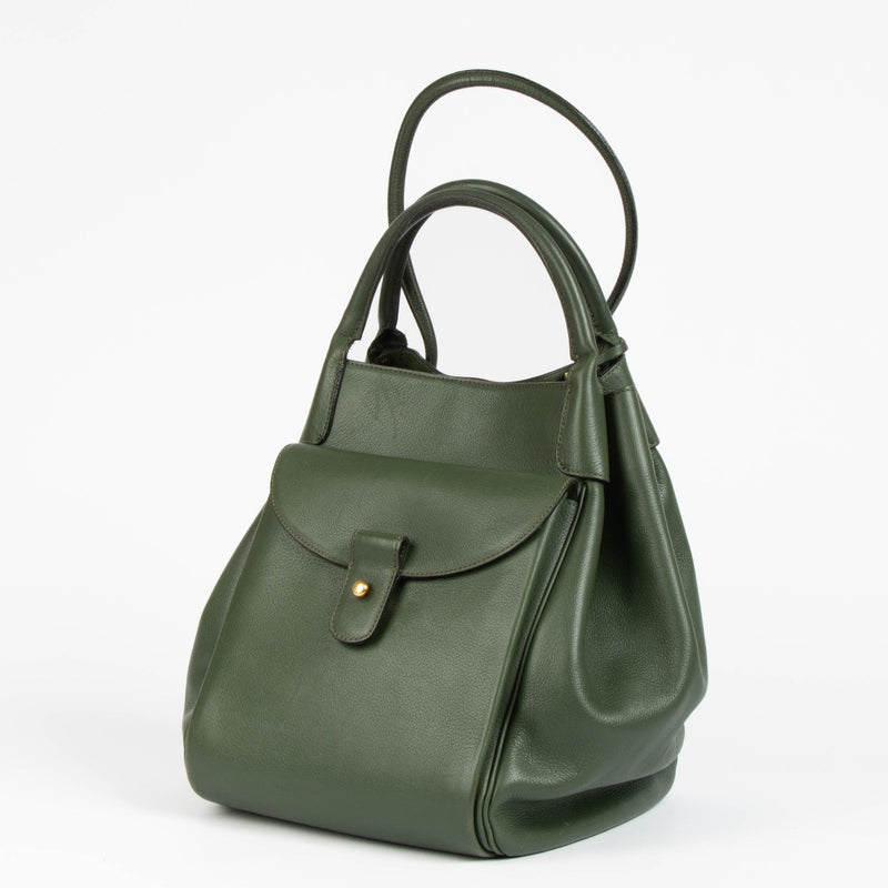 Authentic pre-loved Delvaux Green Liane Canter Equivoque Top Handle Bag on Labellov.com