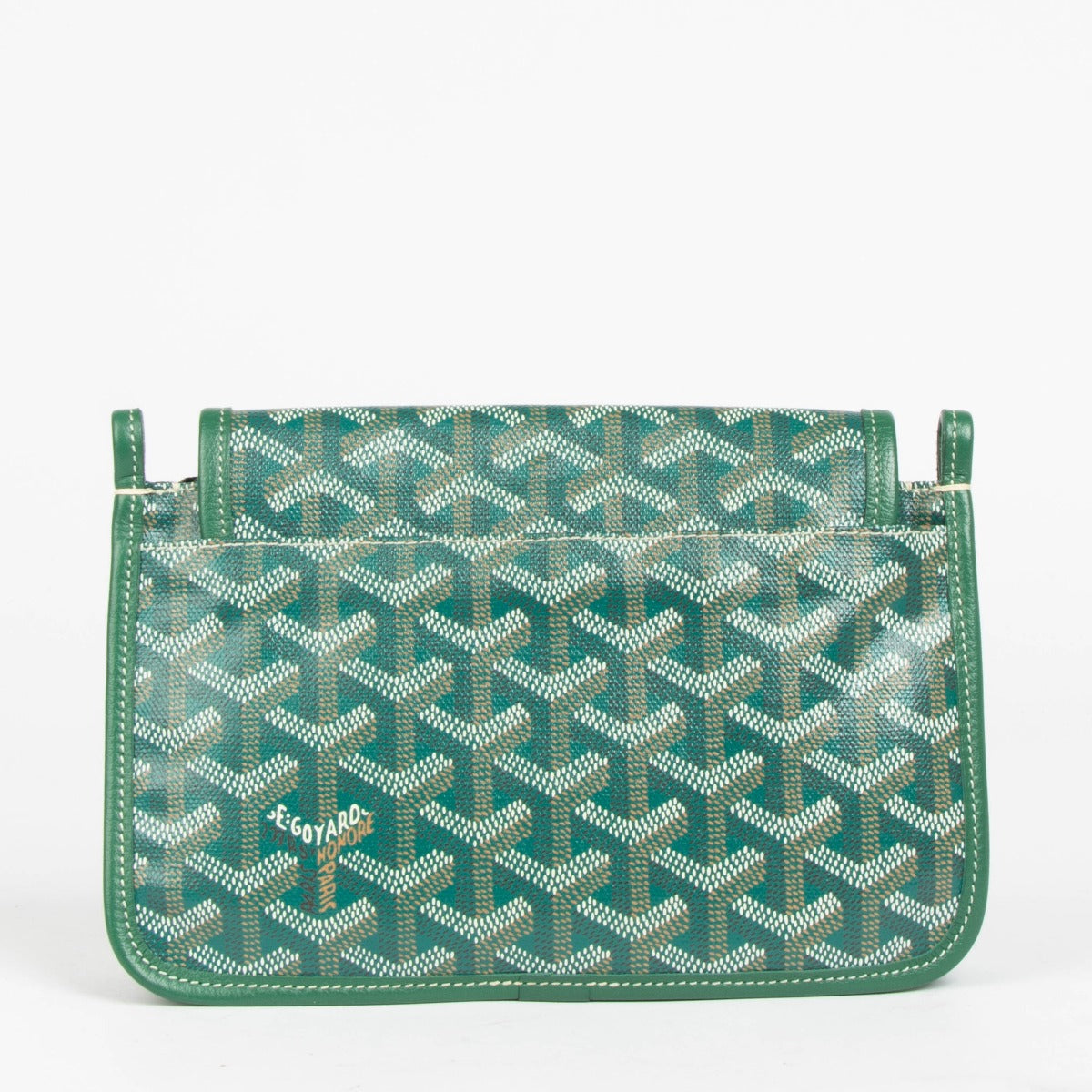 Shop this 100% authentic Goyard Green Goyardine Pochette Plume Bag at Labellov.com