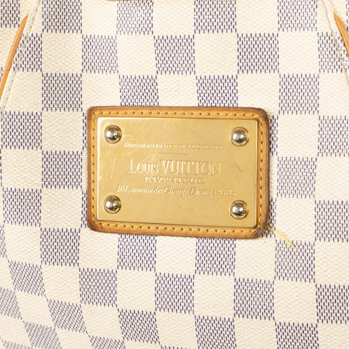 Authentic pre-loved Louis Vuitton Galliera PM Damier Azur Top Handle Bag on Labellov.com