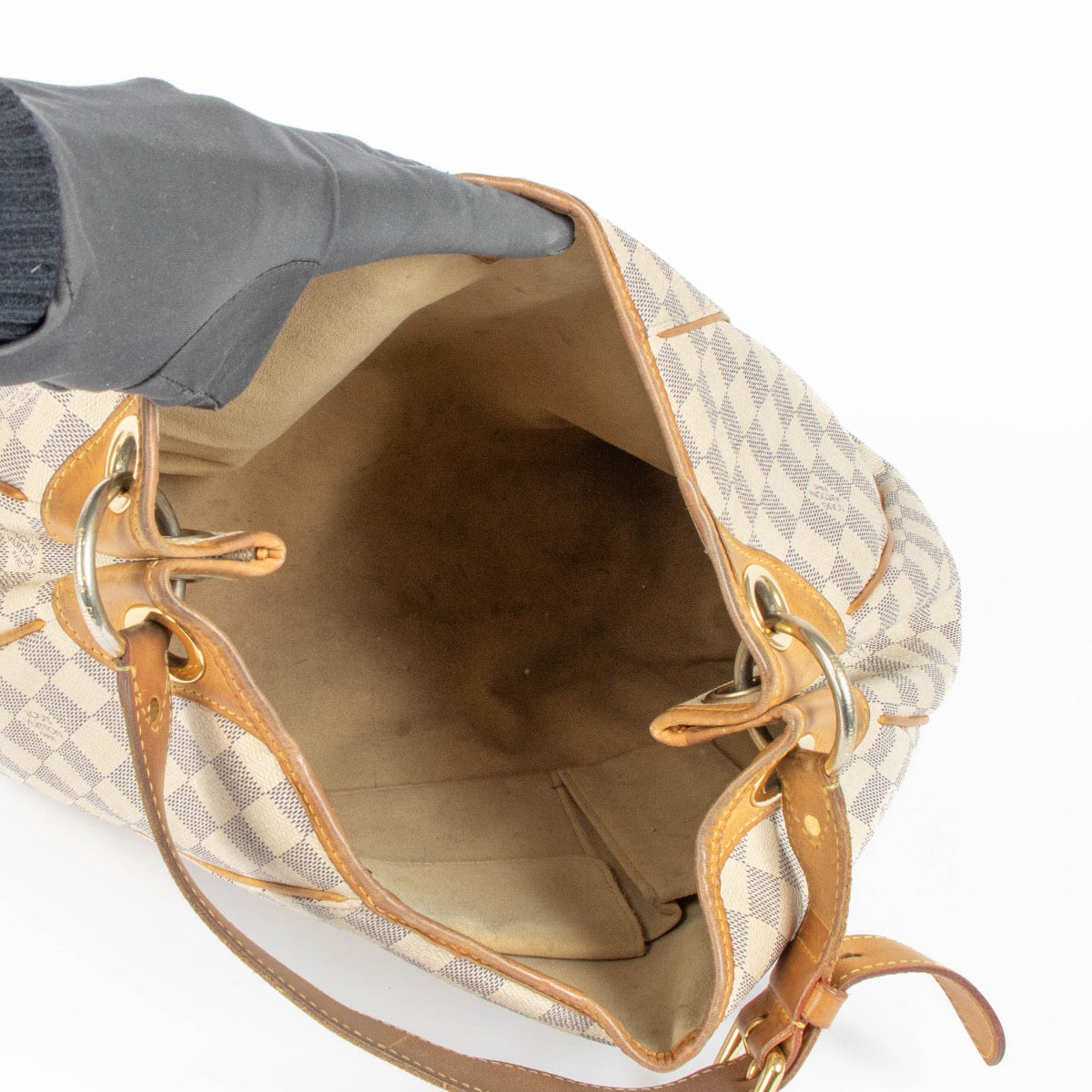 Authentic pre-loved Louis Vuitton Galliera PM Damier Azur Top Handle Bag on Labellov.com