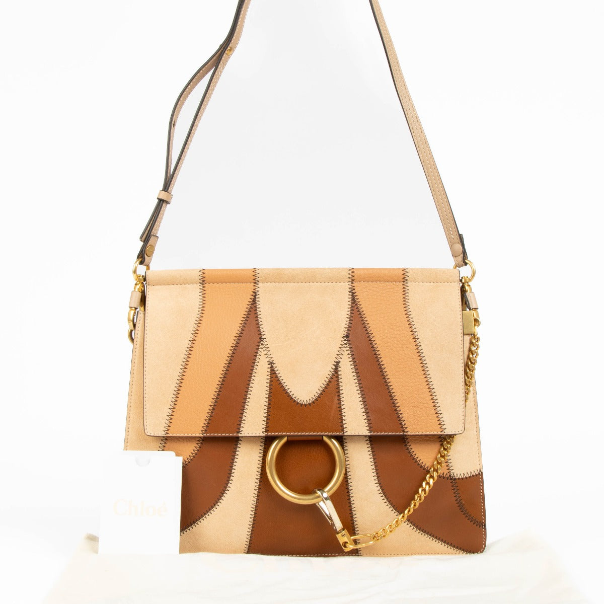 Authentic pre-loved Chloe Faye Patchwork Medium Crossbody Bag on Labellov.com