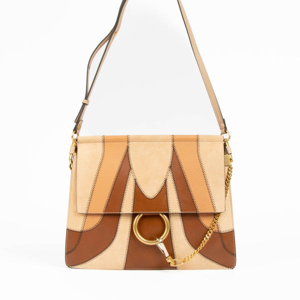 Authentic pre-loved Chloe Faye Patchwork Medium Crossbody Bag on Labellov.com
