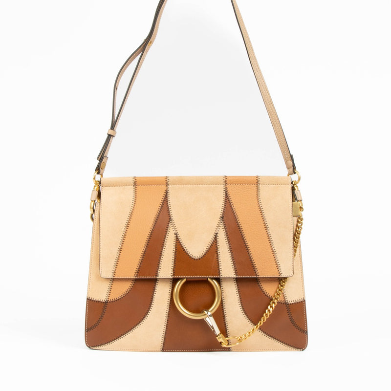 Authentic pre-loved Chloe Faye Patchwork Medium Crossbody Bag on Labellov.com