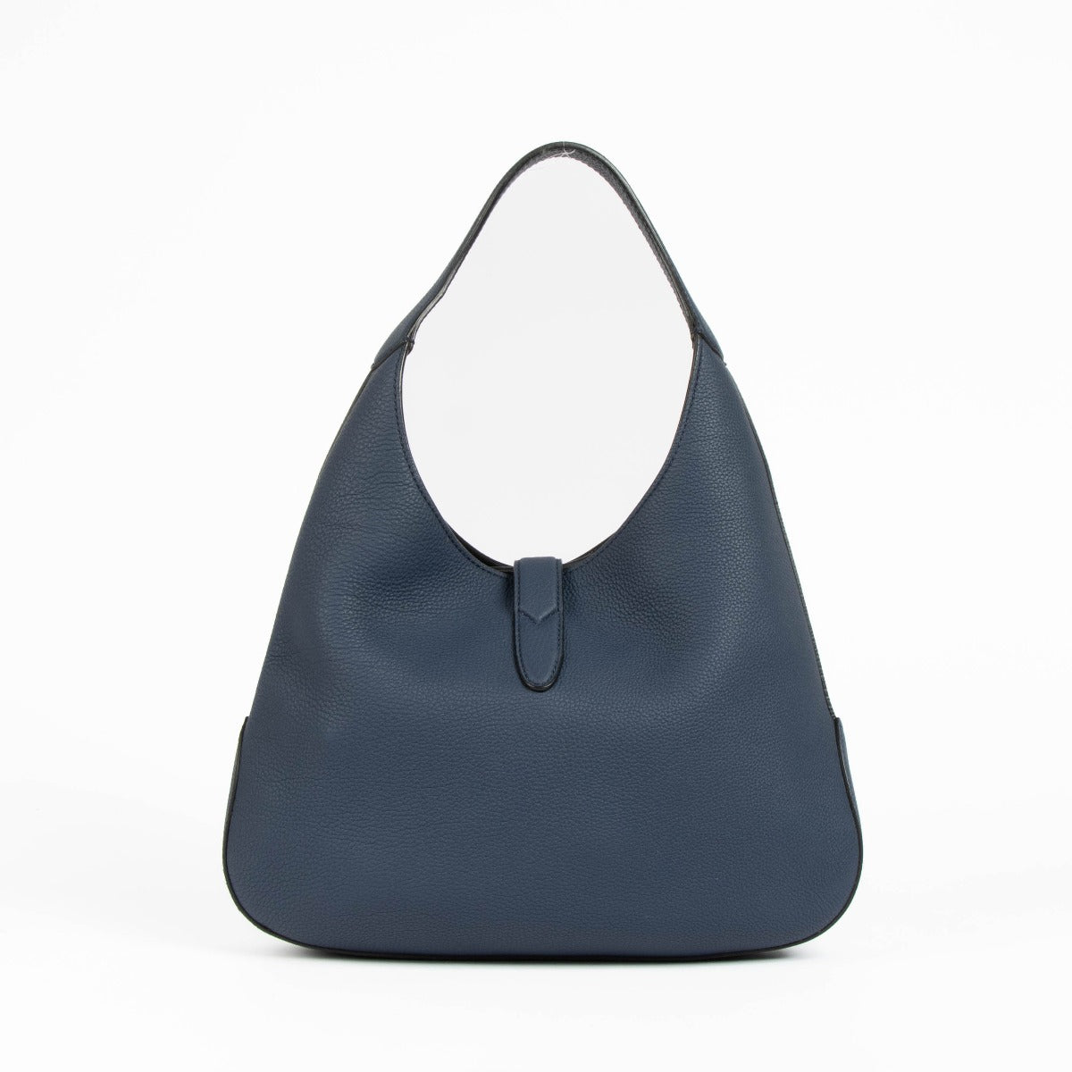 Authentic pre-loved Gucci Blue Grained Leather Medium Soft Jackie Shoulder Bag on Labellov.com