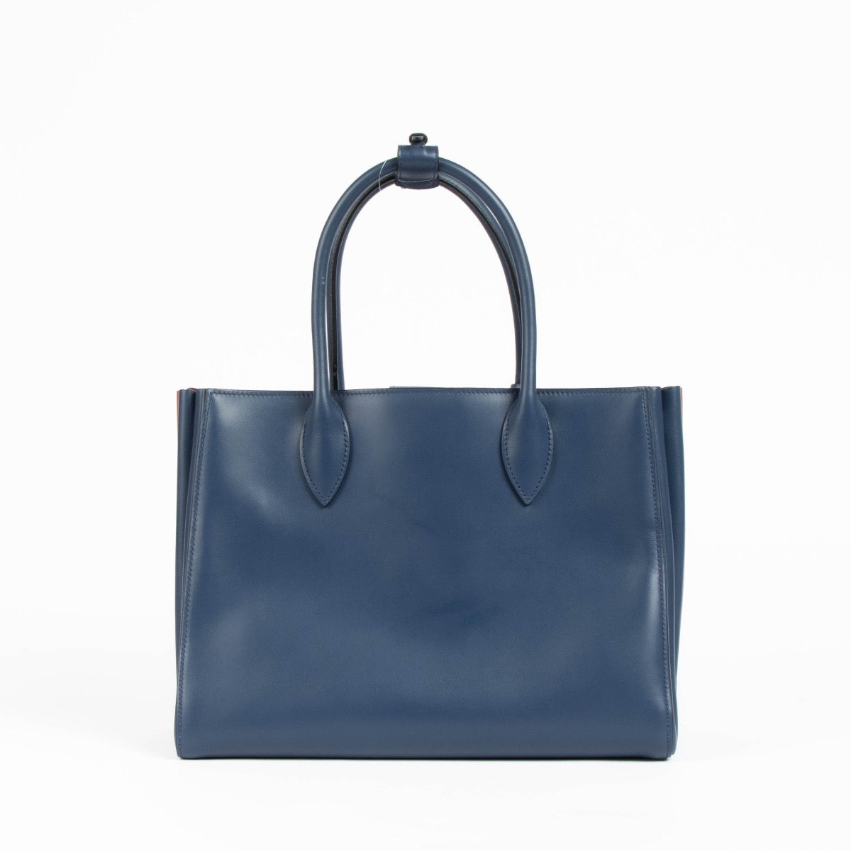 Authentic pre-loved Prada Blue Leather Saffiano Tote Bag on Labellov.com