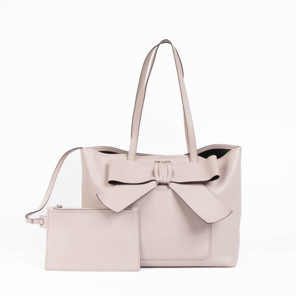 Prada roze leren handtas met strik